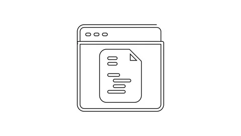 Black line Software, web developer programming code icon isolated on white Stock Footage 160293916