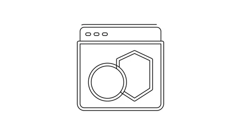 Black line Software, web developer programming code icon isolated on white Stock Footage 160293962