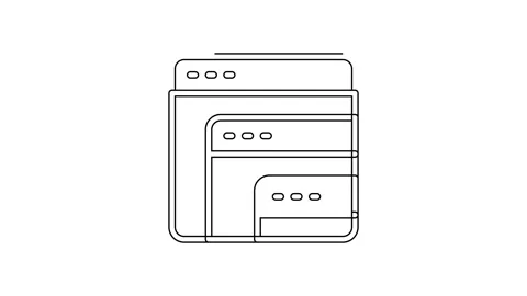 Black line Software, web developer programming code icon isolated on white Stock Footage 160293982