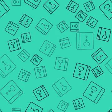 Black line Software, web developer programming code icon isolated seamless Stock Illustration