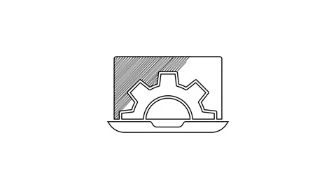 Black line Software, web development, programming concept icon isolated on white Stock Footage 201469536