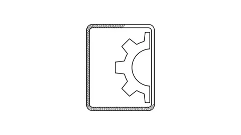 Black line Software, web development, programming concept icon isolated on white Stock Footage 201469612