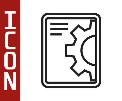 Black line Software, web development, programming concept icon isolated on white Illustration