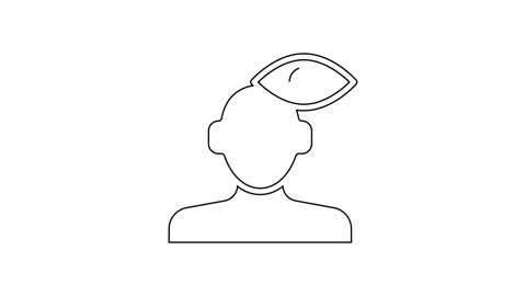 Black line Solution to the problem in psychology icon isolated on white Stock Footage 167861207