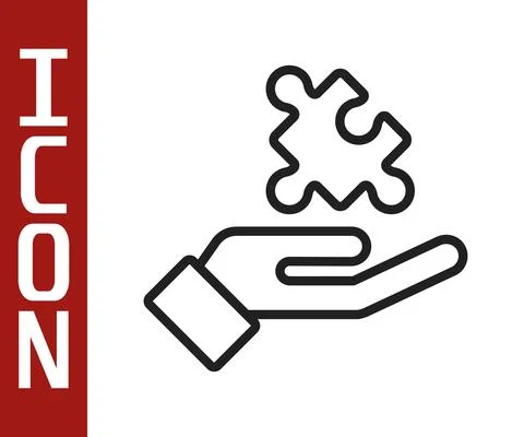 Black line Solution to the problem in psychology icon isolated on white Illustrazione stock