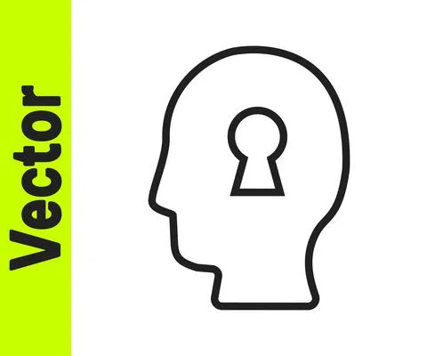 Black line Solution to the problem in psychology icon isolated on white Stock Illustration