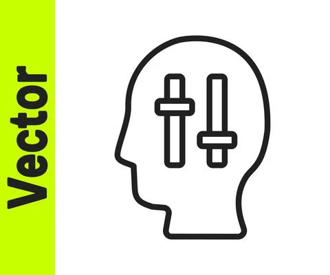 Black line Solution to the problem in psychology icon isolated on white Stock Illustration