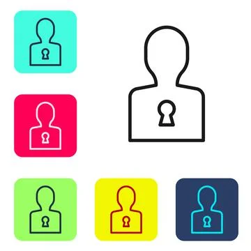 Black line Solution to the problem in psychology icon isolated on white Stock Illustration