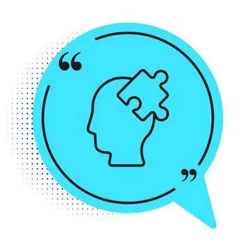 Black line Solution to the problem in psychology icon isolated on white Illustrazione stock