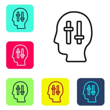 Black line Solution to the problem in psychology icon isolated on white Stock Illustration