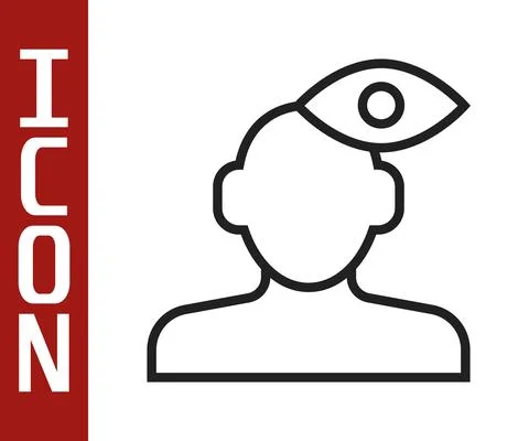 Black line Solution to the problem in psychology icon isolated on white Stock Illustration