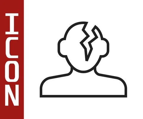 Black line Solution to the problem in psychology icon isolated on white Illustrazione stock