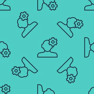 Black line Solution to the problem in psychology icon isolated seamless pattern イラスト素材