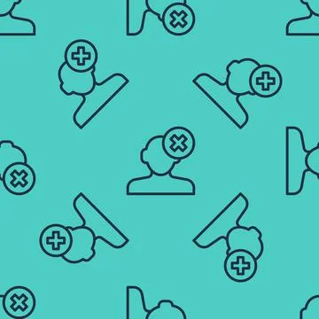 Black line Solution to the problem in psychology icon isolated seamless pattern イラスト素材