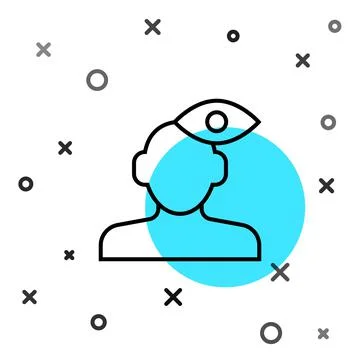 Black line Solution to the problem in psychology icon isolated on white Illustrazione stock