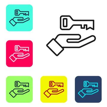 Black line Solution to the problem in psychology icon isolated on white Illustrazione stock