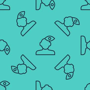 Black line Solution to the problem in psychology icon isolated seamless pattern Stock Illustration