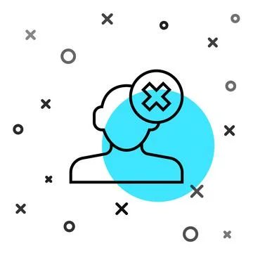 Black line Solution to the problem in psychology icon isolated on white 스톡 일러스트