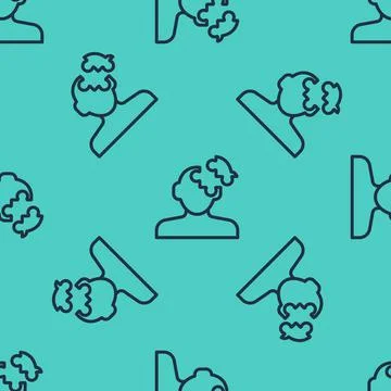 Black line Solution to the problem in psychology icon isolated seamless patte Illustrazione stock