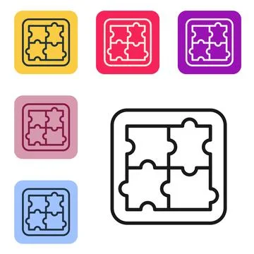 Black line Solution to the problem in psychology icon isolated on white Illustrazione stock