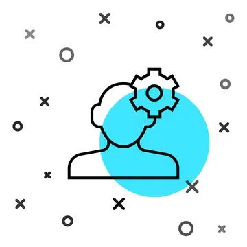 Black line Solution to the problem in psychology icon isolated on white Stockillustratie