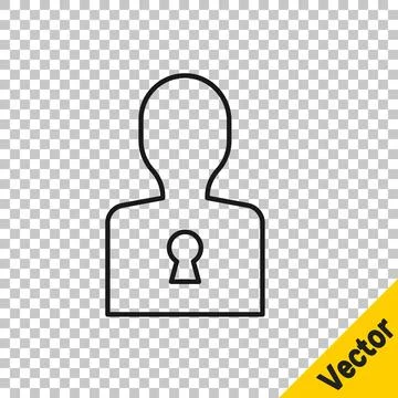 Black line Solution to the problem in psychology icon isolated on transpare.. Illustrazione stock