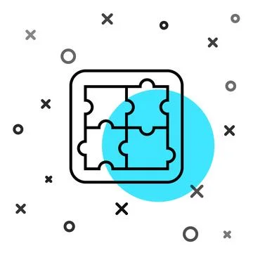 Black line Solution to the problem in psychology icon isolated on white bac.. Stock Illustration