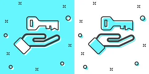Black line Solution to the problem in psychology icon isolated on green and.. Stock Illustration