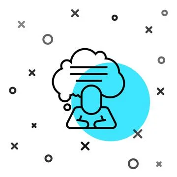 Black line Speech bubble chat icon isolated on white background. Message icon Illustrazione stock