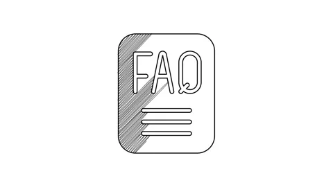Black line Speech bubble with text FAQ information icon isolated on white Stock Footage 201654012