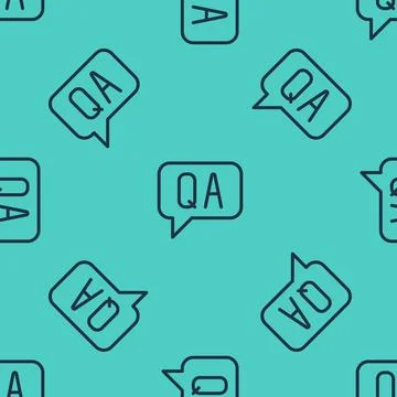 Black line Speech bubbles with Question and Answer icon isolated seamless p.. Stock Illustration