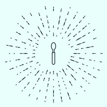 Black line Spoon icon isolated on grey background. Cooking utensil. Cutlery.. Stock Illustration