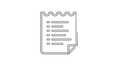 Black line Sport training program or fitness plan icon isolated on white Stock Footage 156445745