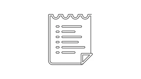 Black line Sport training program or fitness plan icon isolated on white Stock Footage 160296167