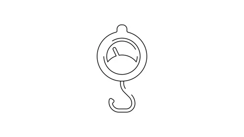 Black line Spring scale icon isolated on... | Stock Video | Pond5