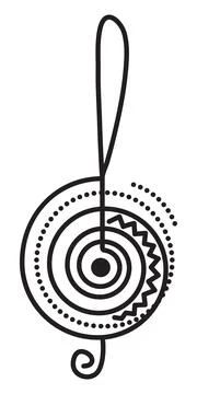Black line stylized treble clef Stock Illustration