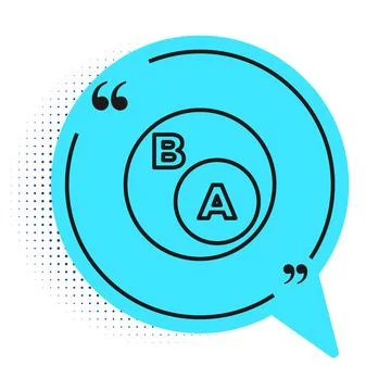 Black line Subsets, mathematics, a is subset of b icon isolated on white イラスト素材