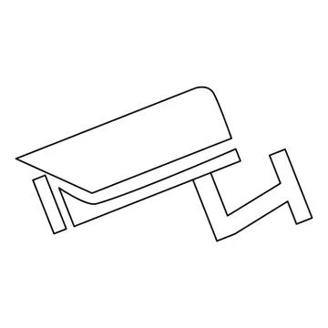 Black line surveillance camera Illustrazione stock