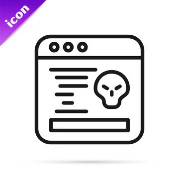Black line System bug concept icon isolated on white background. Code bug Stock Illustration