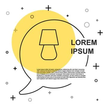 Black line Table lamp icon isolated on white background. Random dynamic shapes Stock Illustration
