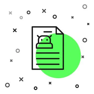 Black line Technical specification icon isolated on white background. Technical Stock Illustration