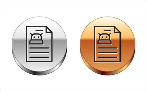 Black line Technical specification icon isolated on white background. Technical Stock Illustration
