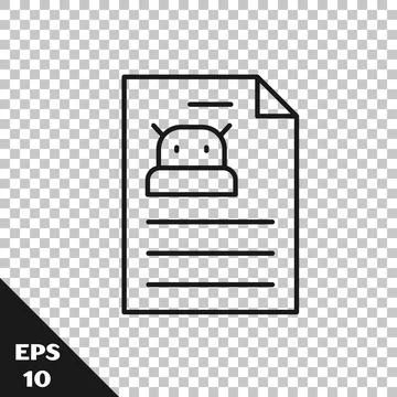 Black line Technical specification icon isolated on transparent background Stock Illustration