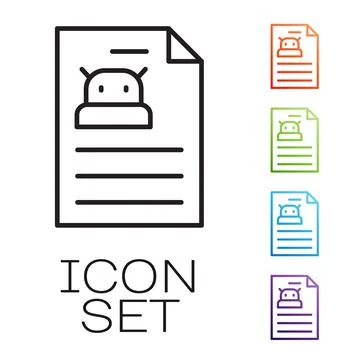 Black line Technical specification icon isolated on white background. Technical Stock Illustration