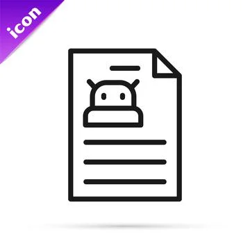 Black line Technical specification icon isolated on white background. Technic イラスト素材