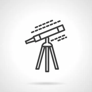 Black line telescope vector icon 스톡 일러스트