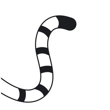 Black line tiger tail icon vector element design template Illustrazione stock