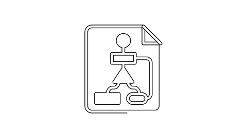 Black line Tile flowchart for program de... | Stock Video | Pond5