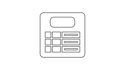 Black line Train station board icon isolated on white background. Mechanical Vidéo 167510743