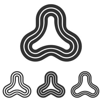 Black line triangle logo design set Иллюстрация